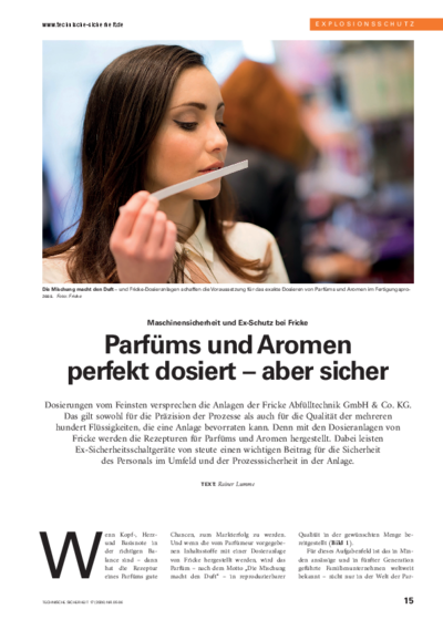 Perfect dosing of perfumes and flavours – safely
