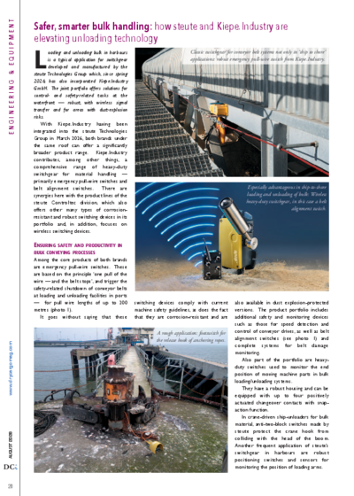 Safer, smarter bulk handling: how steute and Kiepe.Industry are elevating unloading technology